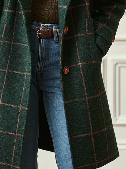 Women's Classic Plaid Coat