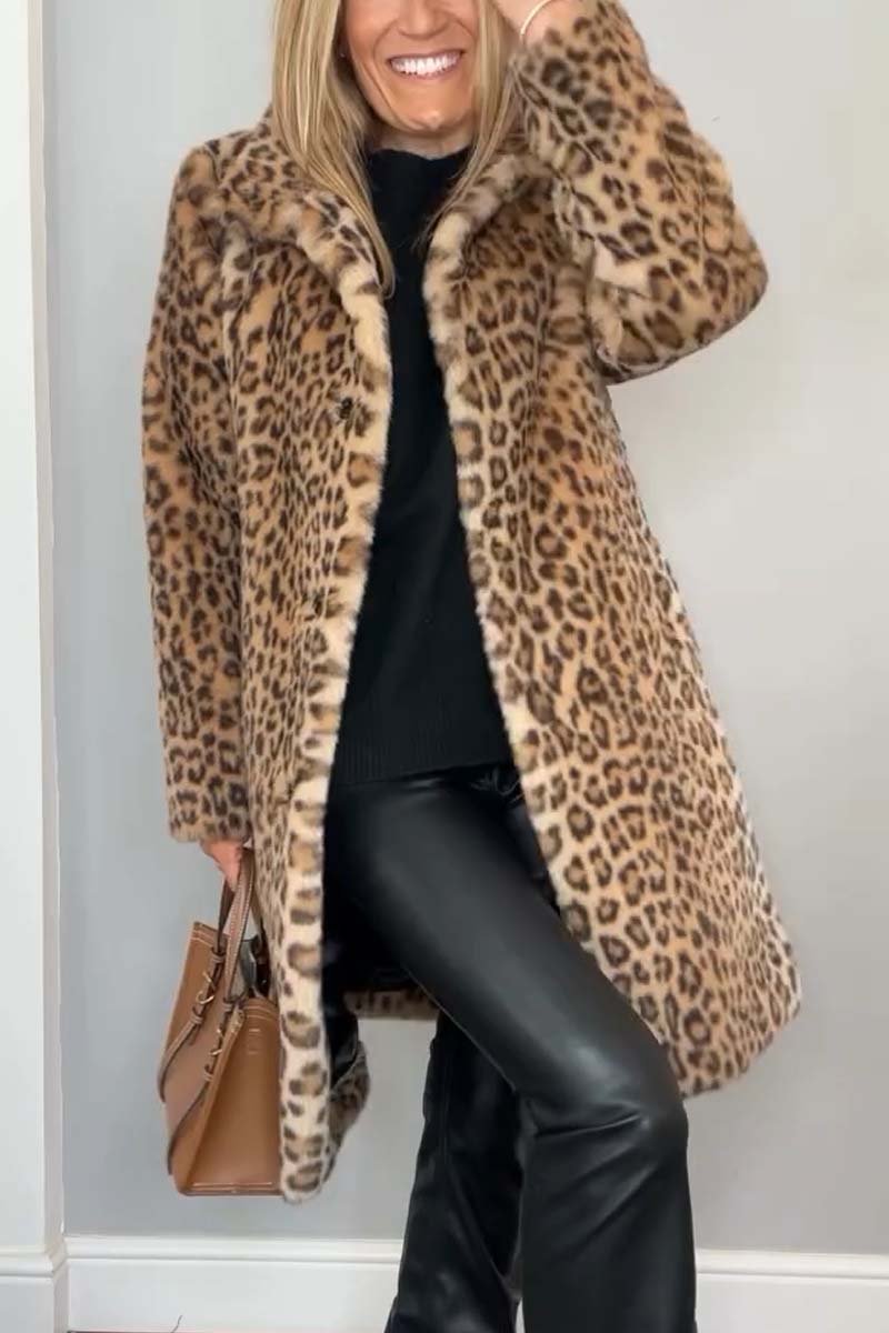Women's Leopard Fur Coat - VibreMode