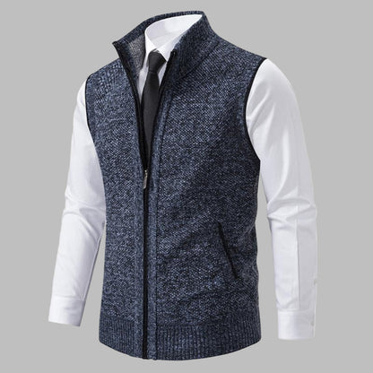 Men's Knitted Zip Up Vest - VibreMode