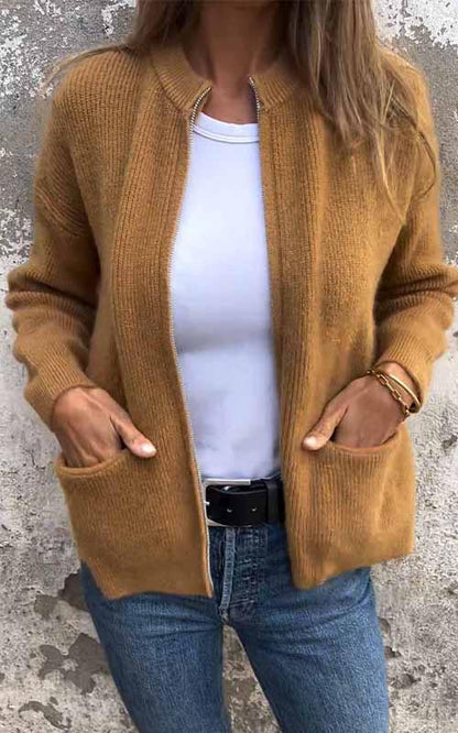 Classic Open-Front Sweater for Women's Daily Wear