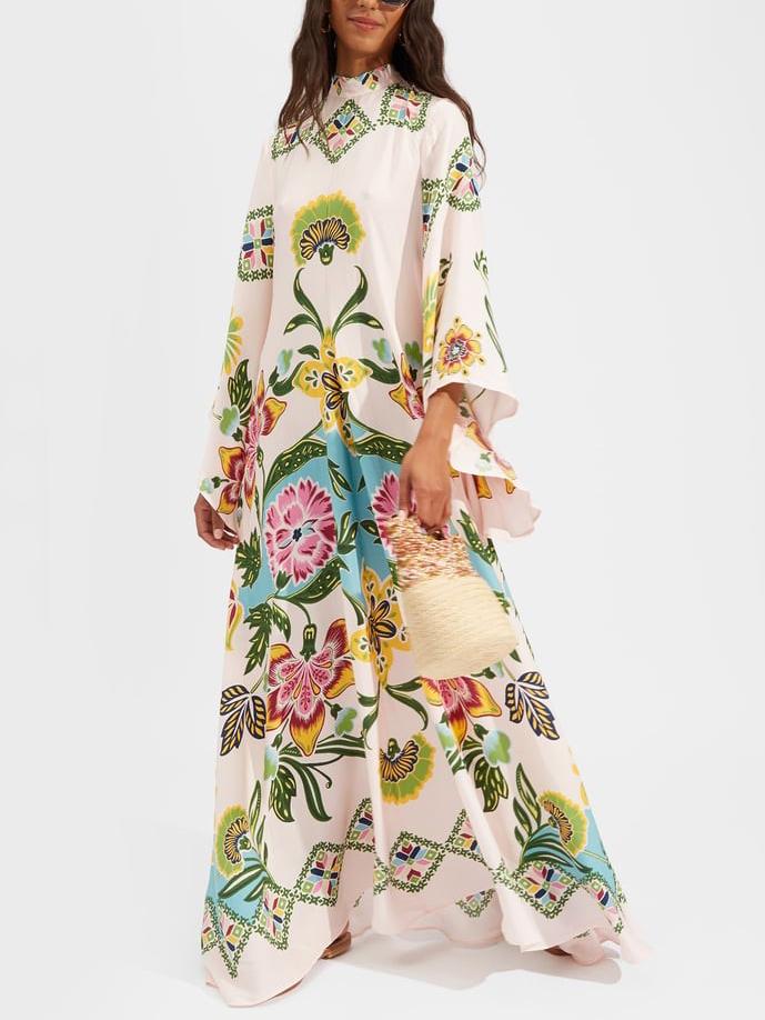 Jillian Women's Floral Maxi Dress Long Sleeve - VibreMode