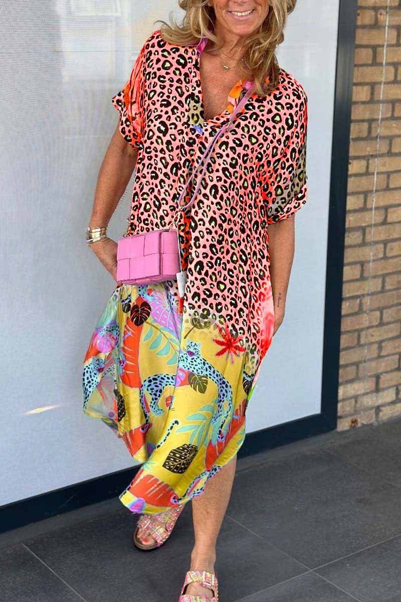 Vibrant Animal Print Summer Dress