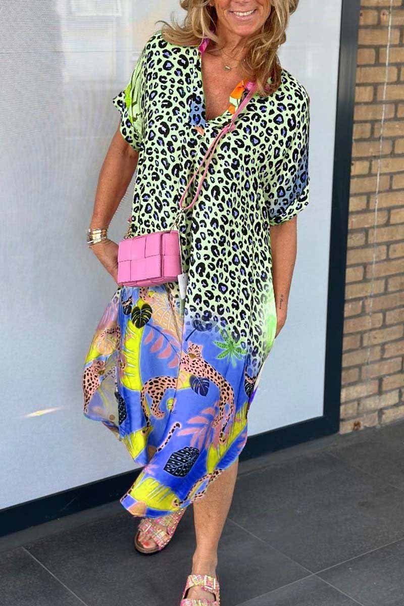 Vibrant Animal Print Summer Dress