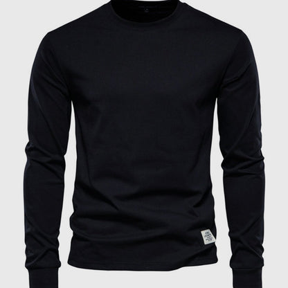 Men's Cotton Long Sleeve Shirt Round Neck