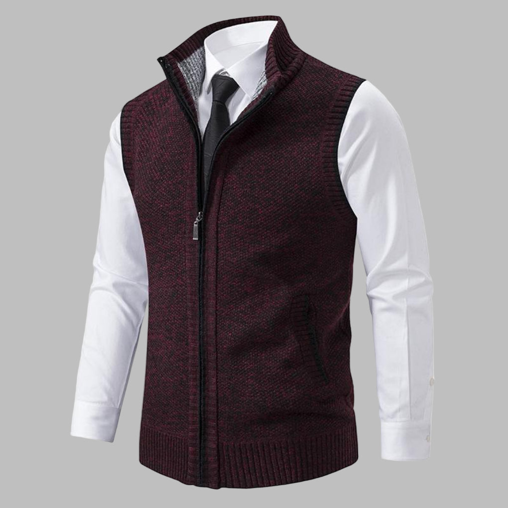 Men's Knitted Zip Up Vest