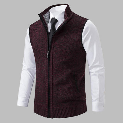 Men's Knitted Zip Up Vest