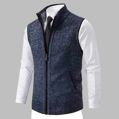 Men's Knit Sweater Vest Full Zip - VibreMode
