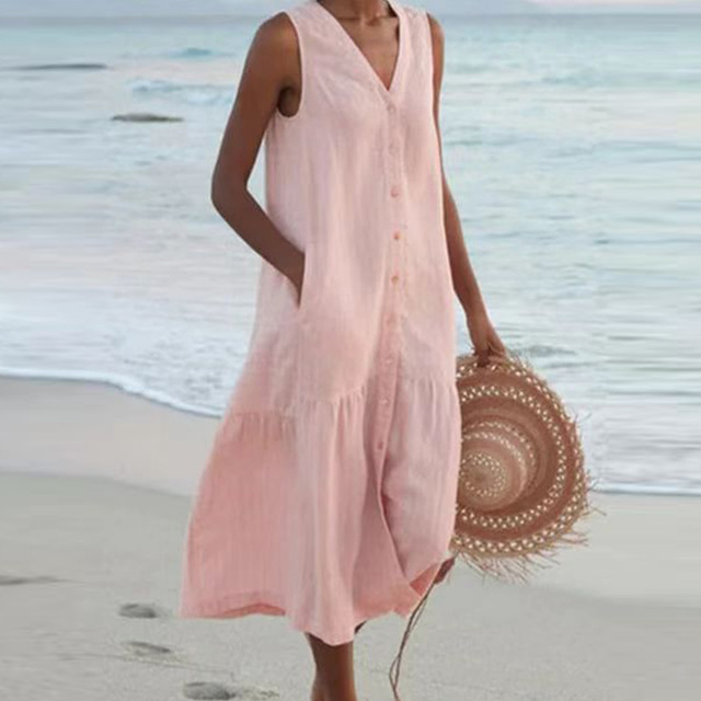 Image of Judith | Women's Sleeveless Midi Dress