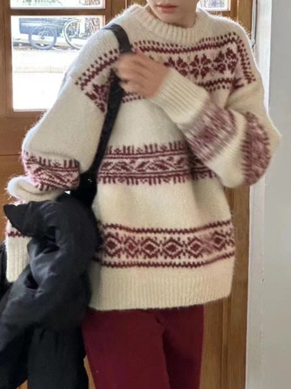 Image of Julie | Women's Fair Isle Crew Neck Sweater