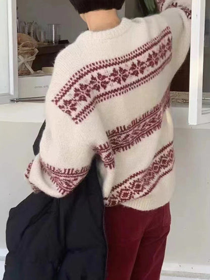 Image of Julie | Women's Fair Isle Crew Neck Sweater