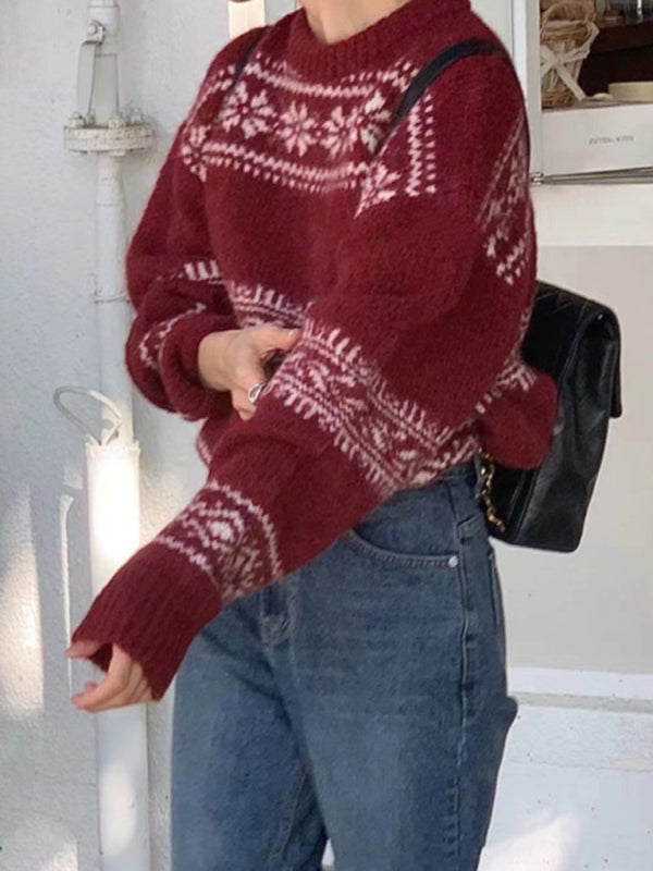 Image of Julie | Women's Fair Isle Crew Neck Sweater