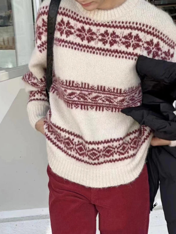 Image of Julie | Women's Fair Isle Crew Neck Sweater