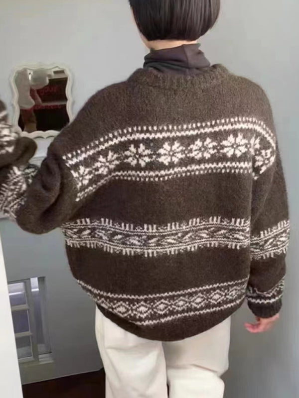 Image of Julie | Women's Fair Isle Crew Neck Sweater