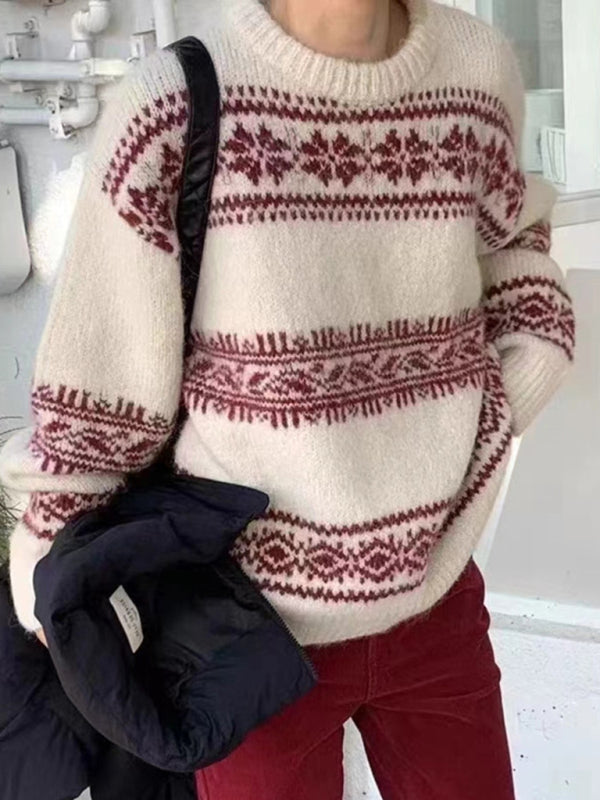Image of Julie | Women's Fair Isle Crew Neck Sweater