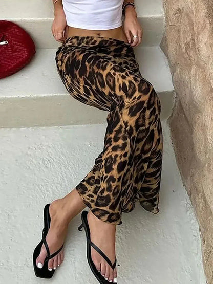 Women's Leopard Print Maxi Skirt