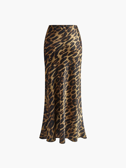 Women's Leopard Print Maxi Skirt