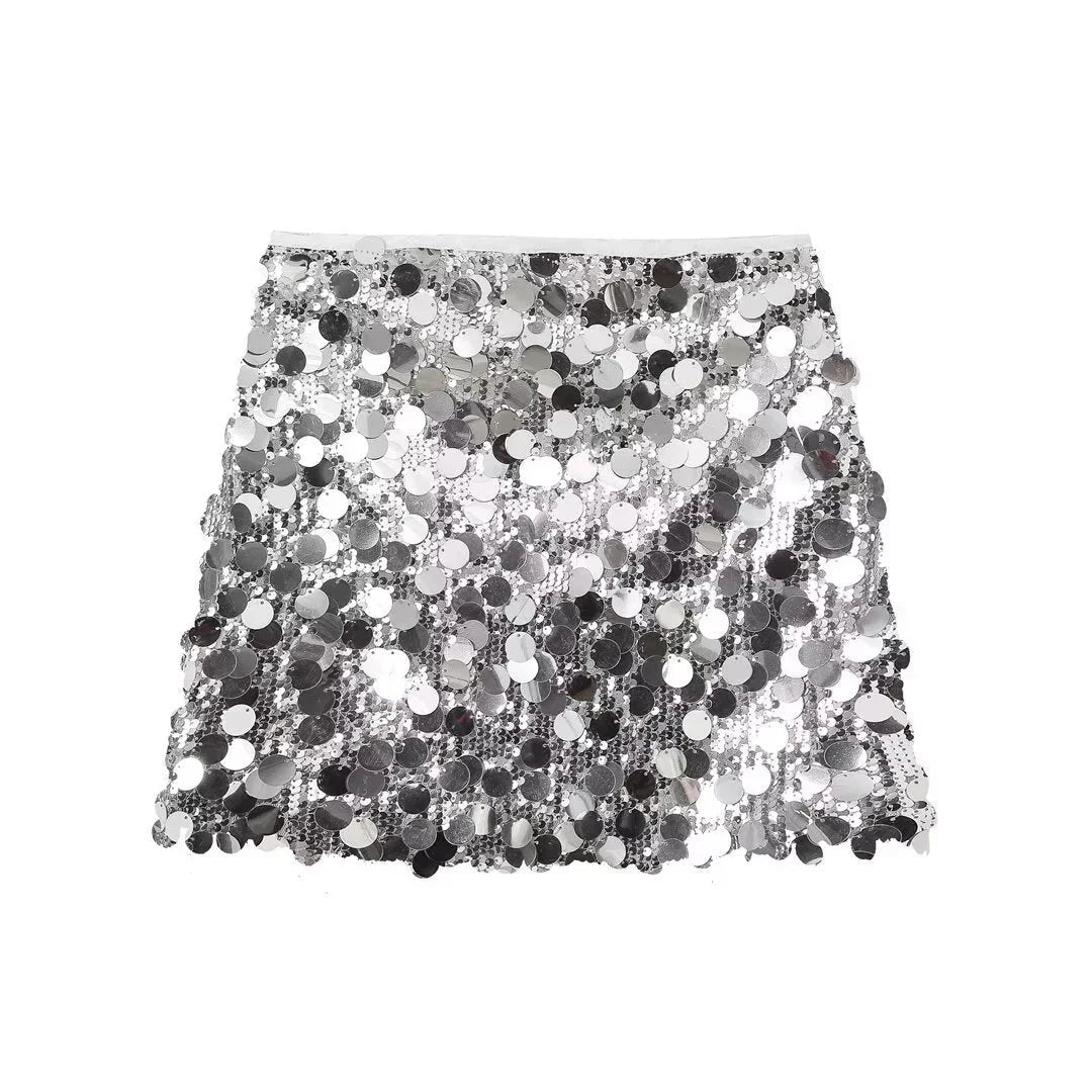Women's Sequined Mini Skirt Fitted