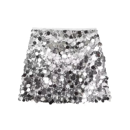 Women's Sequined Mini Skirt Fitted