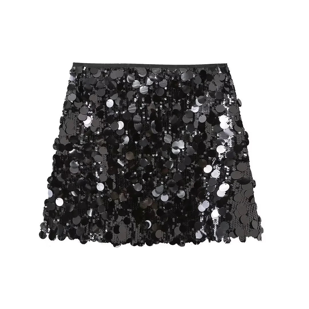 Women's Sequined Mini Skirt Fitted