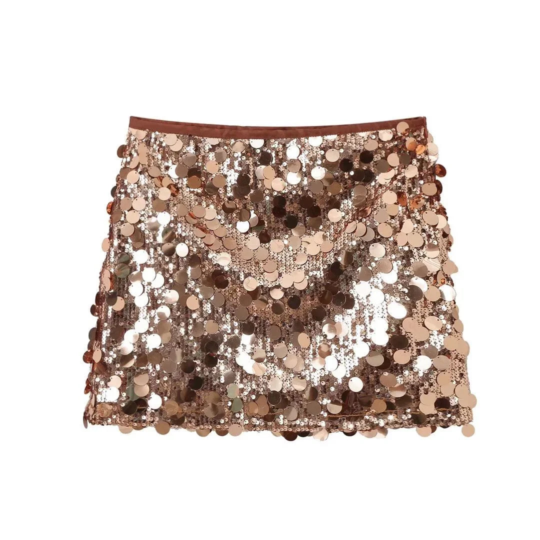 Women's Sequined Mini Skirt Fitted