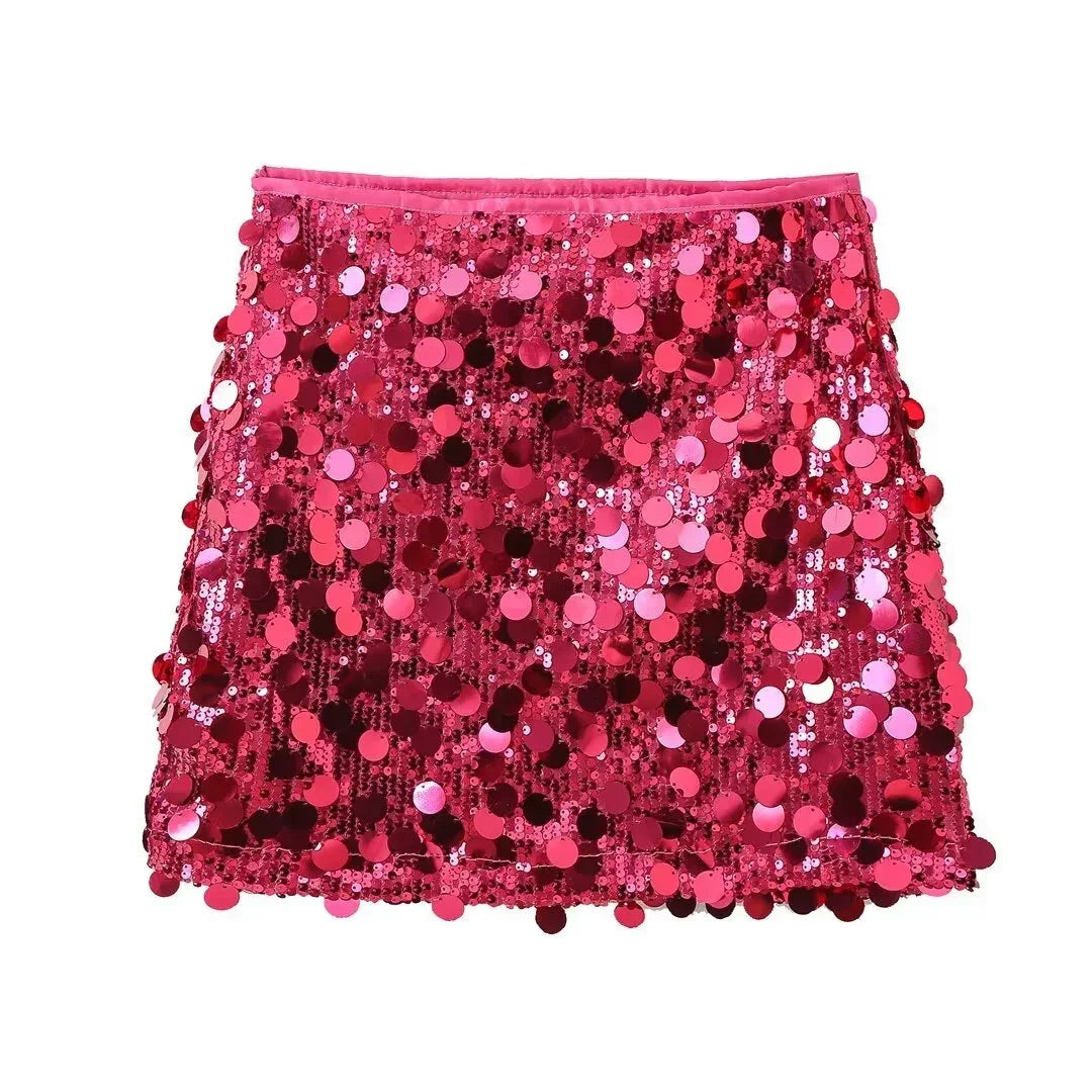 Women's Sequined Mini Skirt Fitted