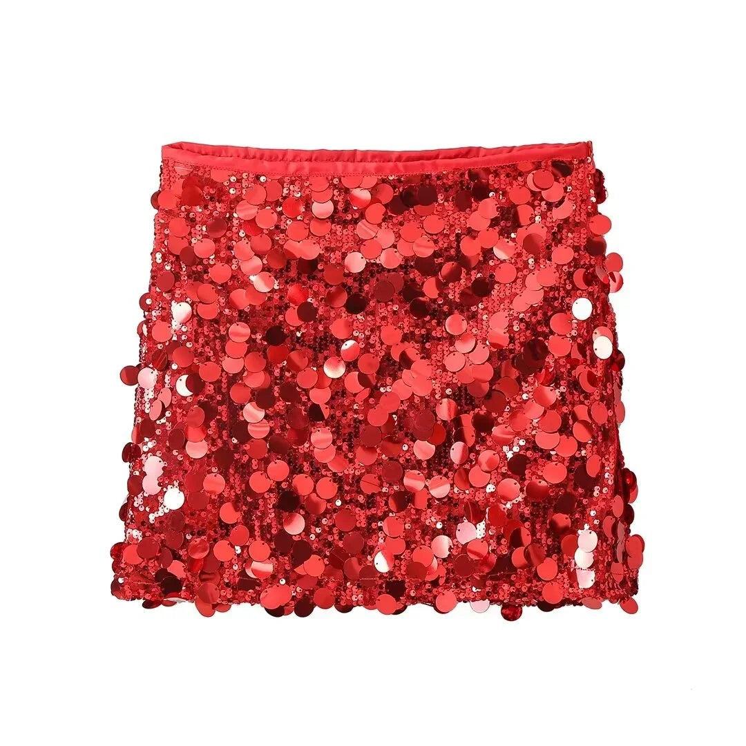 Women's Sequined Mini Skirt Fitted