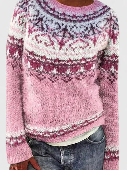 Feminine Fungi Print Crew Neck Sweater