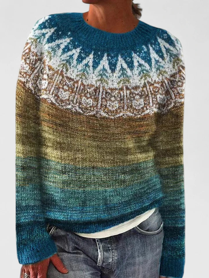 Feminine Fungi Print Crew Neck Sweater