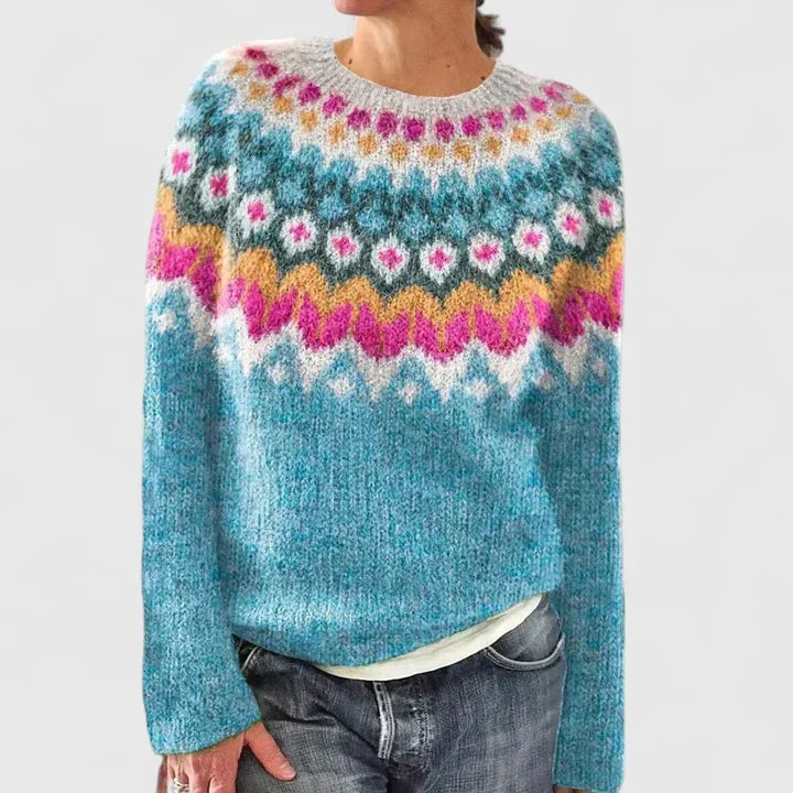 Feminine Fungi Print Crew Neck Sweater