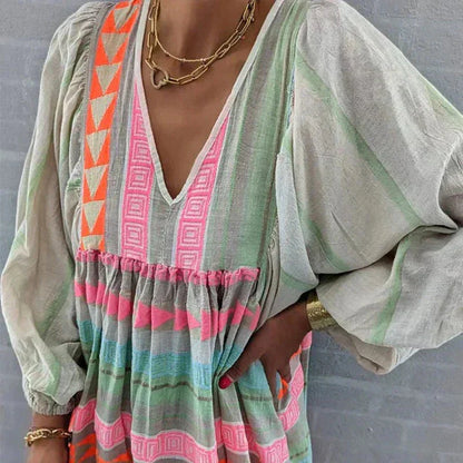 Colorful Stripe Long Maxi Dress
