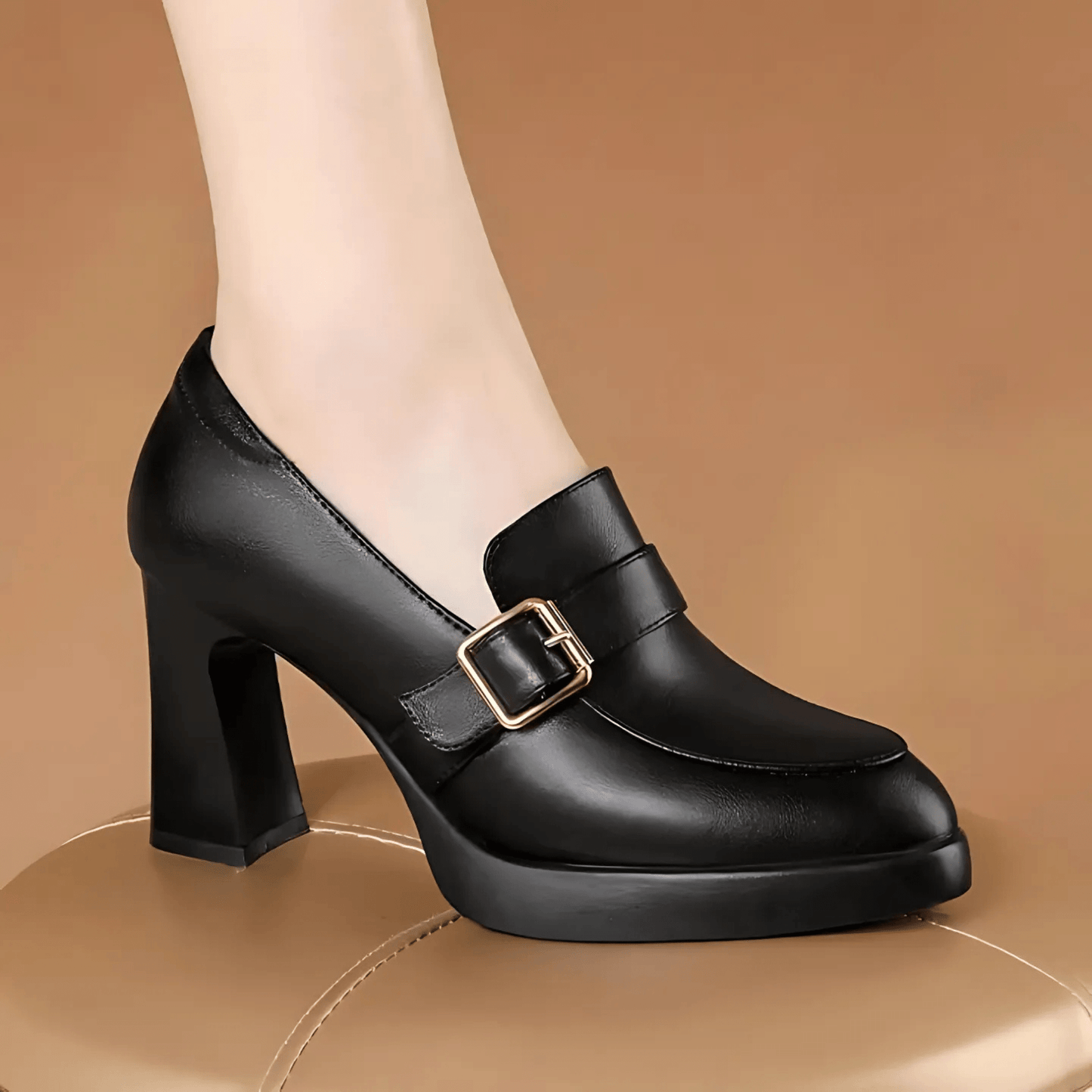 Women's Block Heel Platform Loafers