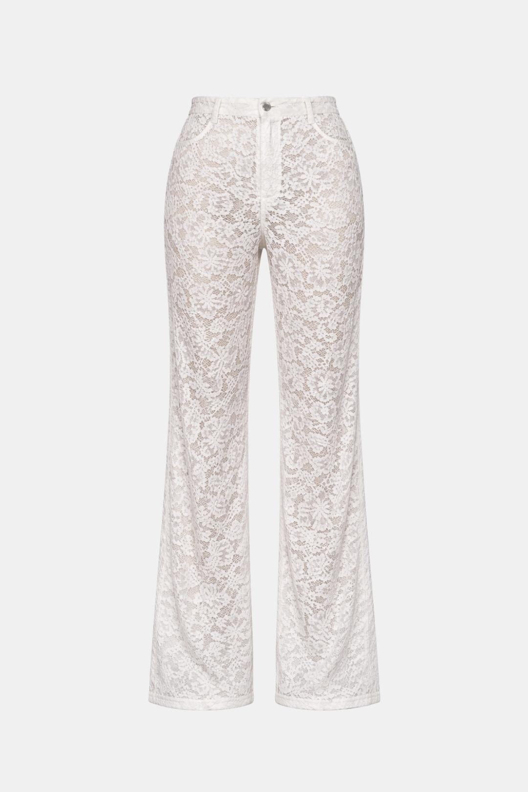 Women's High-Waisted Lace Flare Pants