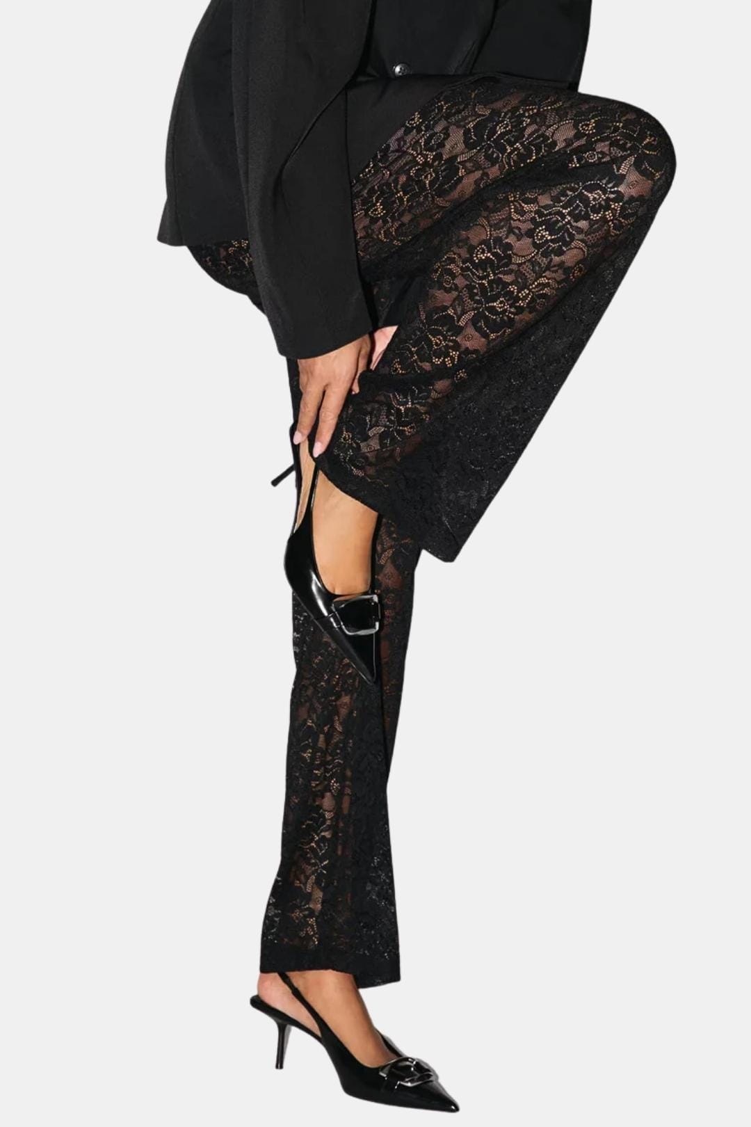 Women's High-Waisted Lace Flare Pants