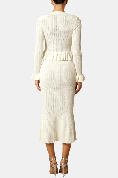 Image of Karen | Women's V-Neck Fit & Flare Midi Dress