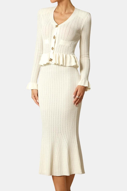 Image of Karen | Women's V-Neck Fit & Flare Midi Dress