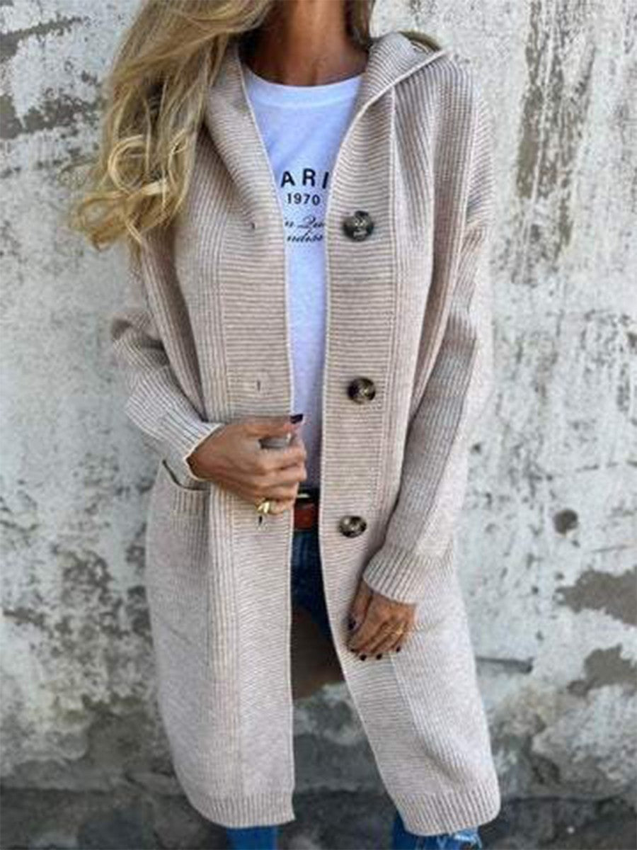 Women's Long Hooded Cardigan - VibreMode