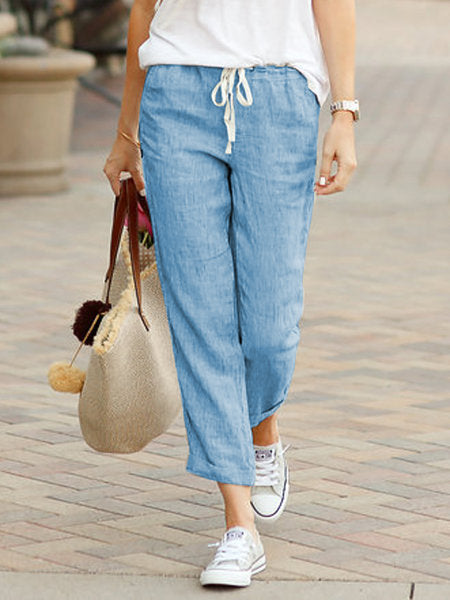 Image of Kate | Women's High-Waisted Cropped Chino Trousers