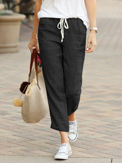 Image of Kate | Women's High-Waisted Cropped Chino Trousers