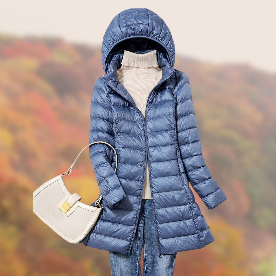 Women's Lightweight Hooded Puffer Coat - VibreMode