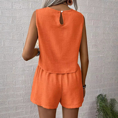 Women's Two Piece Sleeveless Outfit Set