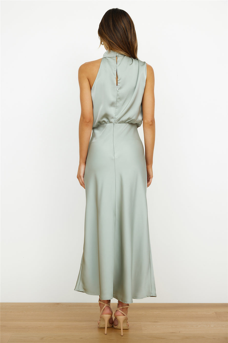 Image of Kathy | Women's Sleeveless High Neck A-Line Midi Dress