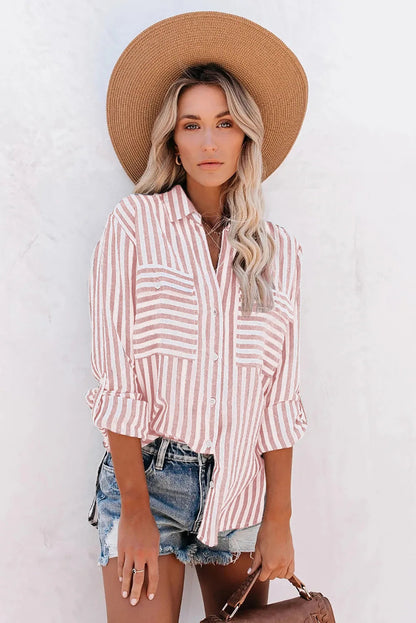 Image of Katrina | Women's Striped Button-Up Shirt