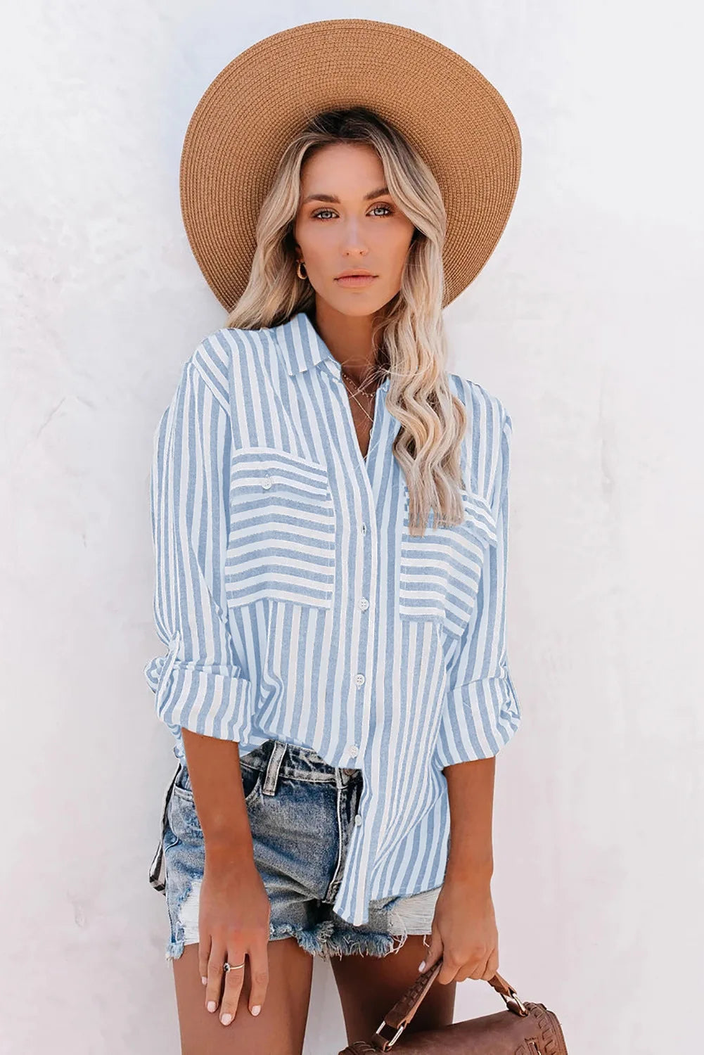 Image of Katrina | Women's Striped Button-Up Shirt