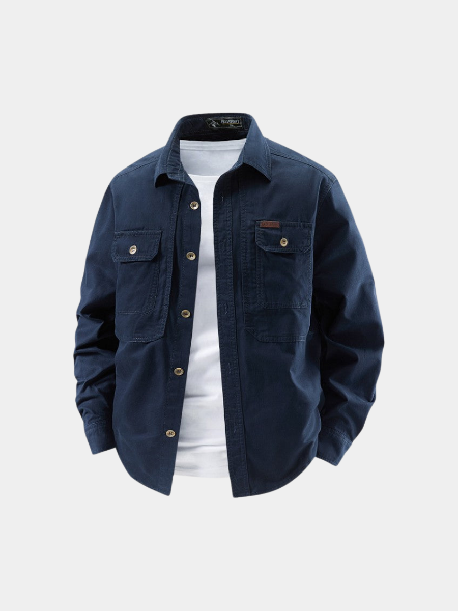 Men's Utility Shirt Button-Down Cotton - VibreMode