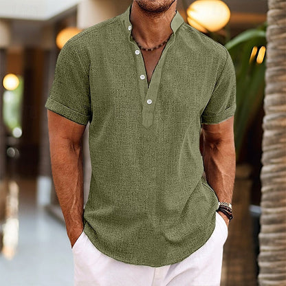 Image of Ken | Men's Short Sleeve Henley Shirt
