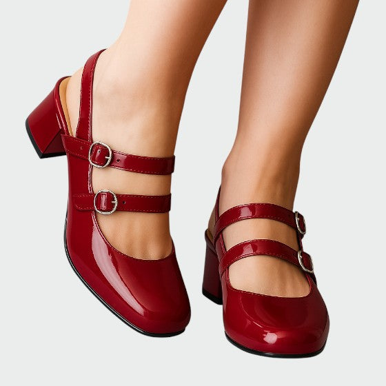 Elegant Women's Classic Double Buckle High Heel Shoes - VibreMode