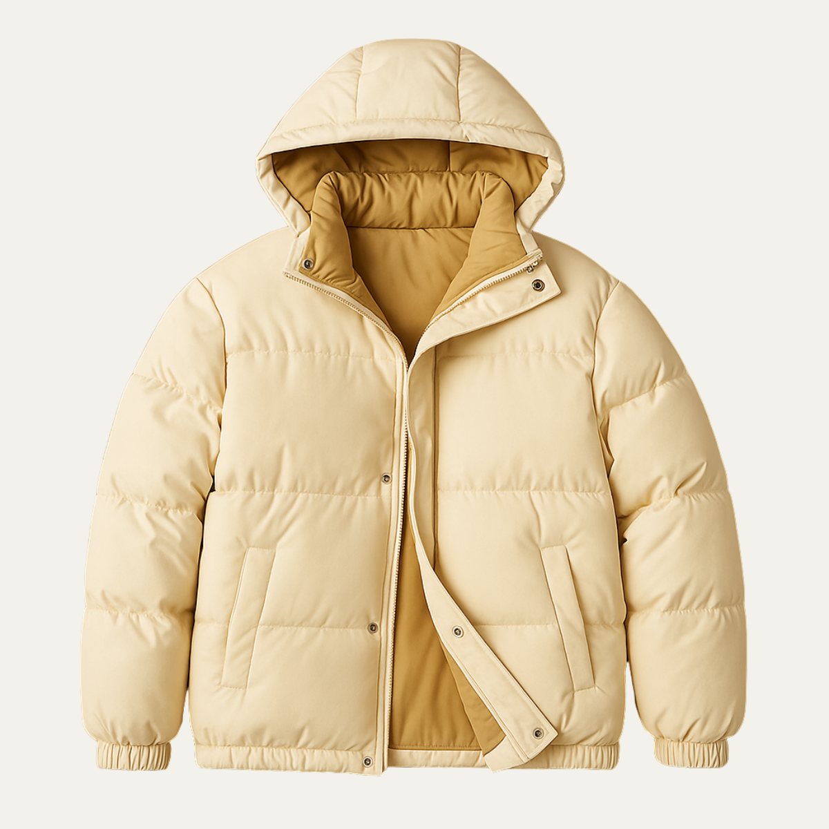 Men's Quilted Puffer Hooded Winter Jacket - VibreMode