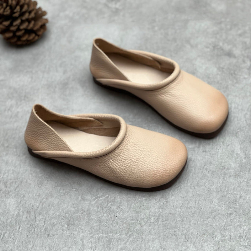 Natural Vegan Leather Flat Sandals