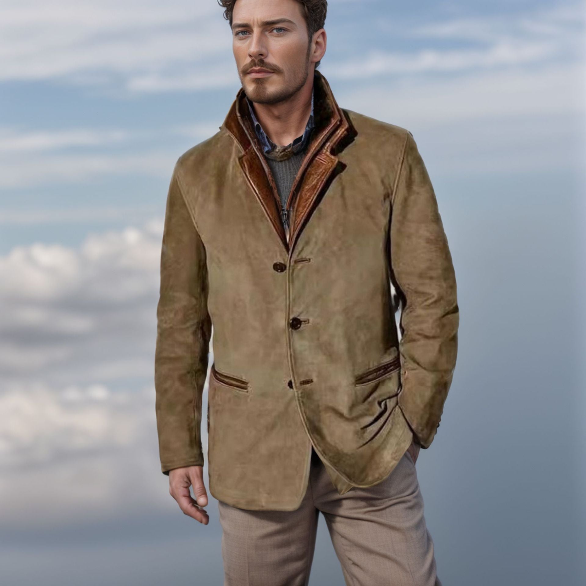 Men's Faux Leather Coat Classic Fit - VibreMode