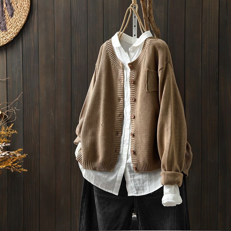 Women's Oversized Knit Cardigan With Pockets